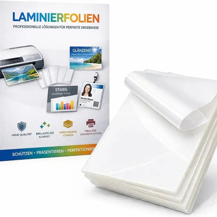 100x Laminierfolien DIN A4 – Extra dicke Laminiertaschen transparent glänzend – Folien