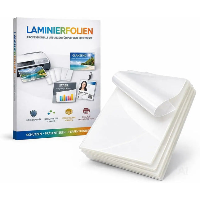 100x Laminierfolien DIN A4 – Extra dicke Laminiertaschen transparent glänzend – Folien zum Schutz von Dokumenten