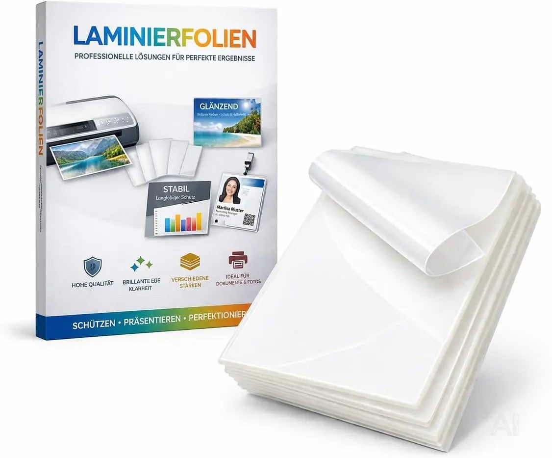 100x Laminierfolien DIN A4 – Extra dicke Laminiertaschen transparent glänzend – Folien zum Schutz von Dokumenten