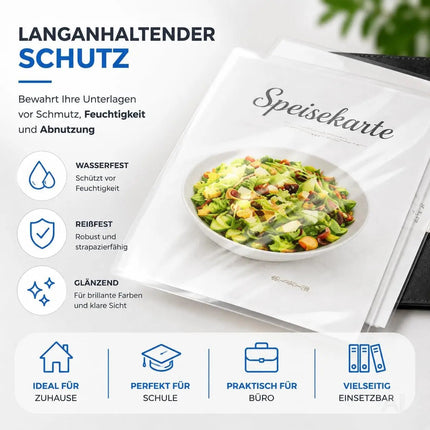 100x Laminierfolien DIN A4 – Extra dicke Laminiertaschen transparent glänzend – Folien – Detailansicht 6
