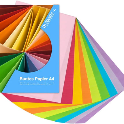 100x Papier bunt - 120 g/m² - Bastelpapier & Buntpapier - für Drucker & Basteln - Tonpapier & Tonkarton
