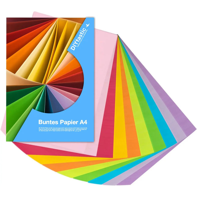 100x Papier bunt - 120 g/m² - Bastelpapier & Buntpapier - für Drucker & Basteln - Tonpapier & Tonkarton