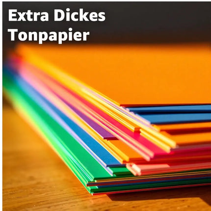 100x Papier bunt - 200 g/m² - Bastelpapier & Buntpapier - für Drucker & Basteln - Tonpapier & Tonkarton
