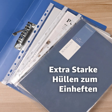 100x Premium Prospekthüllen Hefthülle transparent DIN A4 - Klarsichthüllen A4