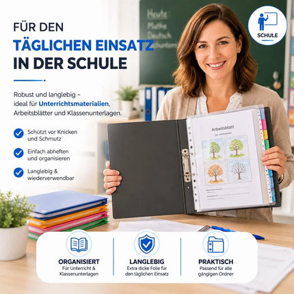 100x Premium Prospekthüllen Hefthülle transparent DIN A4 - Klarsichthüllen A4