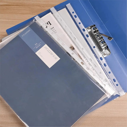 100x Prospekthüllen A4 zum Abheften Hefthüllen Klarsichthüllen mit Lochung transparente Folienhüllen