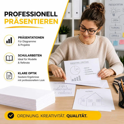 100x Tonpapier Weiß DIN A4 220 g/m² – Bastelpapier & Tonkarton für Drucker, Schule, Büro und Kreativprojekte (100x Tonpapier Weiß)