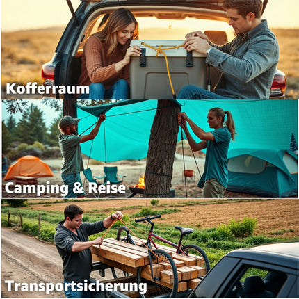 10x Allzweck Expander & Gepäckspanner Set in versch. Längen für Camping & Auto & Fahrrad - Spanngurte & Spanngummi