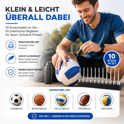 10x Ballnadeln Schraubgewinde Ventilnadeln- alle Bälle - Ballpumpe Adapter Nadeln Ballnadeln – Detailansicht 2
