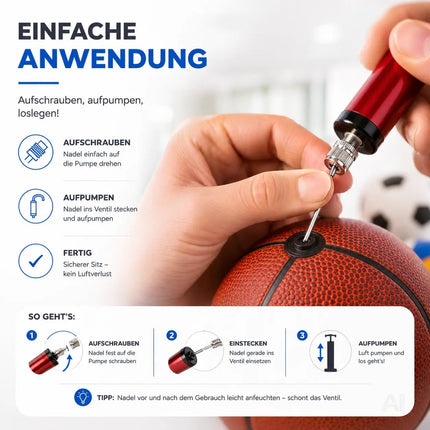 10x Ballnadeln Schraubgewinde Ventilnadeln- alle Bälle - Ballpumpe Adapter Nadeln Ballnadeln – Detailansicht 5