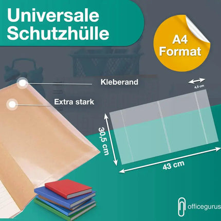 10x Buchumschlag Hefthülle Schutzhülle Einband DIN A4 - transparent klar