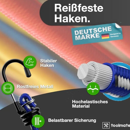 10x Expander Set Gepäckspanner zur Befestigung mit Spanngurte Spanngummi bei Transport, Camping