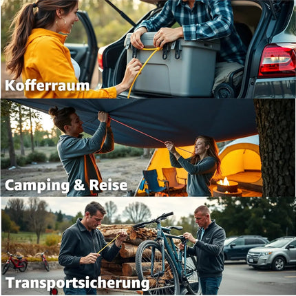 10x Expander & Gepäckspanner - Gummiseile mit Haken zur Befestigung - div. Längen - für Motorrad, Möbel, Auto, Fahrrad - extra starker Haken - Autozubehör