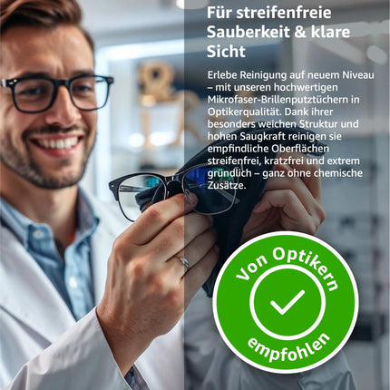 10x Mikrofasertuch Brillenputztuch zur Reinigung von Brillengläser & Glas