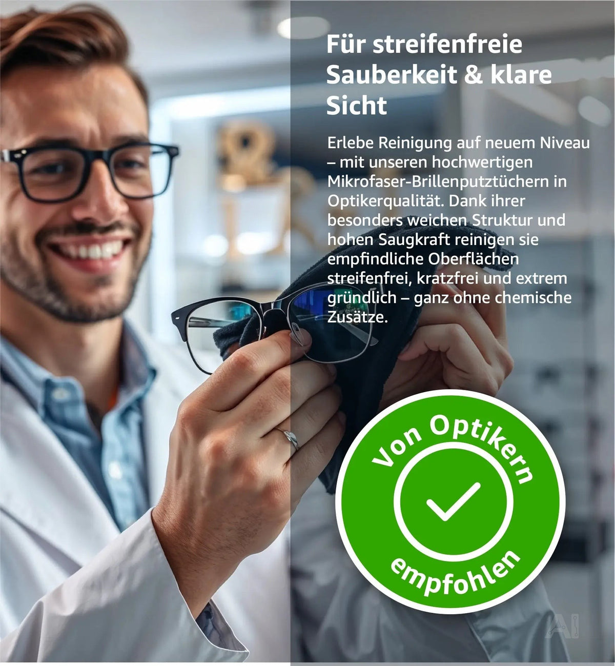 10x Mikrofasertuch Brillenputztuch zur Reinigung von Brillengläser & Glas