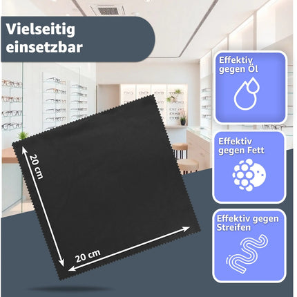 10x Mikrofasertuch Brillenputztuch zur Reinigung von Brillengläser & Glas