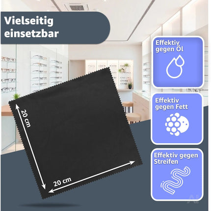 10x Mikrofasertuch Brillenputztuch zur Reinigung von Brillengläser & Glas – Detailansicht 4