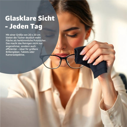 10x Mikrofasertuch Brillenputztuch zur Reinigung von Brillengläser & Glas – Detailansicht 5