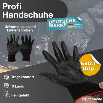 10x Paar Arbeitshandschuhe - Gartenhandschuhe Einheitsgröße 7-11