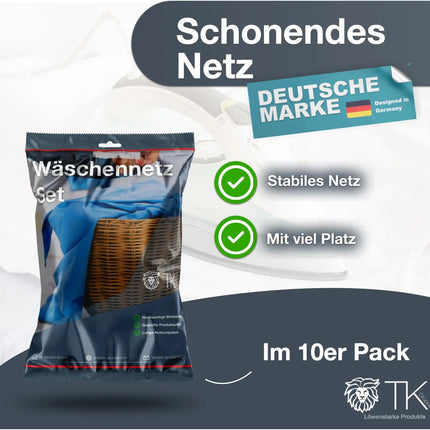 10x Premium Wäschenetz Set - Netz für Waschmaschine- Wäschesack