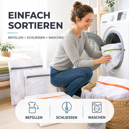 10x Premium Wäschenetz Set - Netz für Waschmaschine- Wäschesack