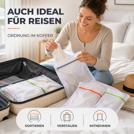 10x Premium Wäschenetz Set - Netz für Waschmaschine- Wäschesack