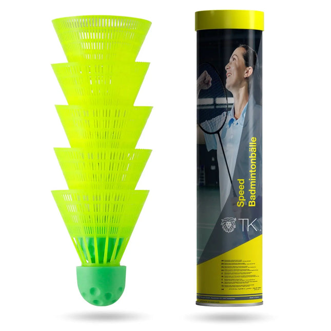 10x Speedbadminton Federbälle schnell gelb Badmintonbälle für Training & Wettkampf
