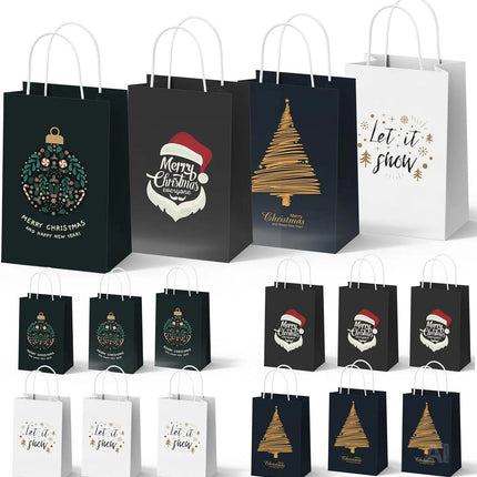 12 XXL Geschenktaschen Geschenktüten für Weihnachten: Große Weihnachtstüten ideal für Präsente