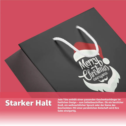12 XXL Geschenktaschen Geschenktüten für Weihnachten: Große Weihnachtstüten ideal für Präsente & Geschenke Weihnachtstaschen