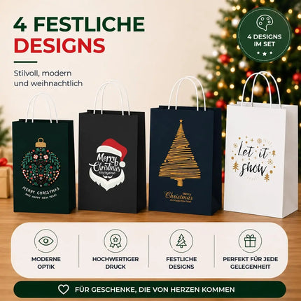 12 XXL Weihnachtstaschen Geschenktaschen für einzigartige Geschenke