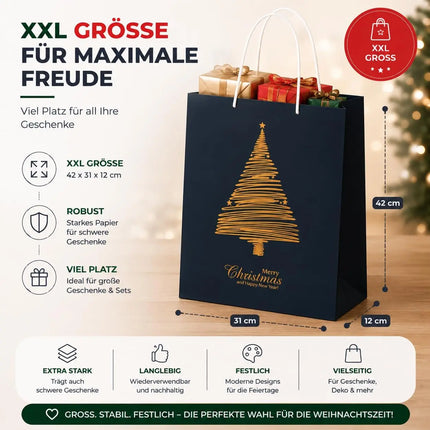 12 XXL Weihnachtstaschen Geschenktaschen für einzigartige Geschenke