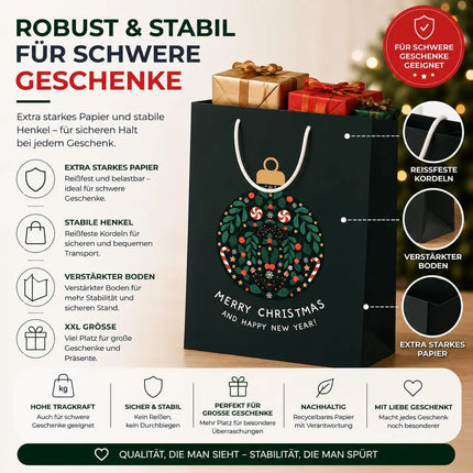 12 XXL Weihnachtstaschen Geschenktaschen für einzigartige Geschenke