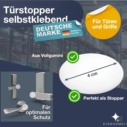 12x Wandpuffer Gummipuffer Tür weiß - ⌀ 4 cm - Wand & Tür & Toilettendeckel – Detailansicht 2