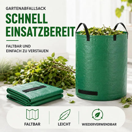 120 Liter Gartenabfallsack groß & reißfest – 150 GSM Laubsack aus Polypropylen – Gartensack für Laub, Rasenschnitt & Grünschnitt (120 Liter)