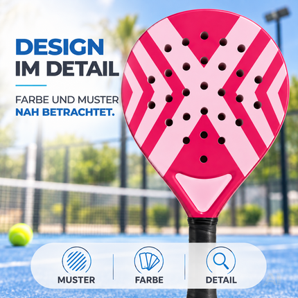 2er Padelschläger Erwachsene – Padel Set mit Meshtasche für Einsteiger & Fortgeschrittene, Padel Rackets für Training & Match (2er Set Gelb & Pink)