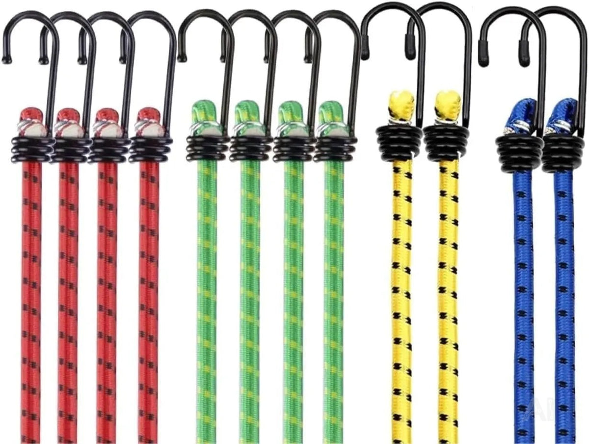 10x Expander & Gepäckspanner - Gummiseile mit Haken zur Befestigung