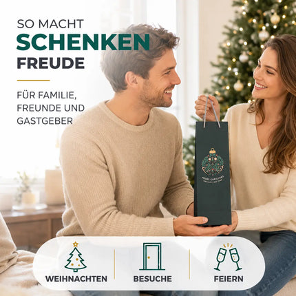12x Flaschentüten & Weihnachtstaschen für Weihnachten - Bottle Bag - Weintragetaschen