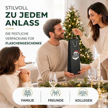 12x Flaschentüten & Weihnachtstaschen für Weihnachten - Bottle Bag - Weintragetaschen – Detailansicht 4