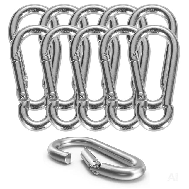 12x Karabinerhaken Set - 55 mm - Schnapphaken & Karabiner klein aus Aluminium