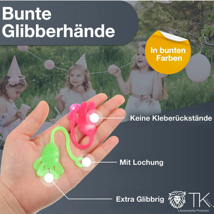 12x Klatschhand Kinder Bunte Glibberhand Mitgebsel - Giveaway -