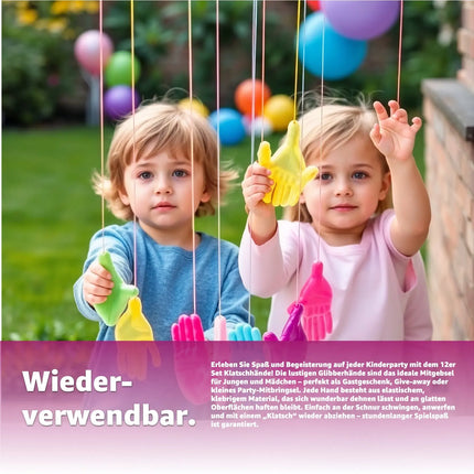 12x Klatschhand Kinder Bunte Glibberhand Mitgebsel - Giveaway -