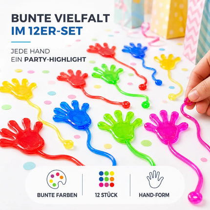 12x Klatschhand Kinder Bunte Glibberhand Mitgebsel - Giveaway -