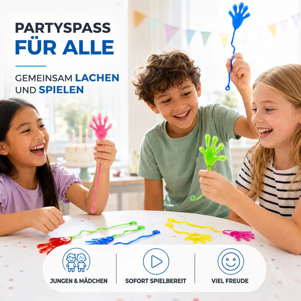 12x Klatschhand Kinder Bunte Glibberhand Mitgebsel - Giveaway – Detailansicht 6