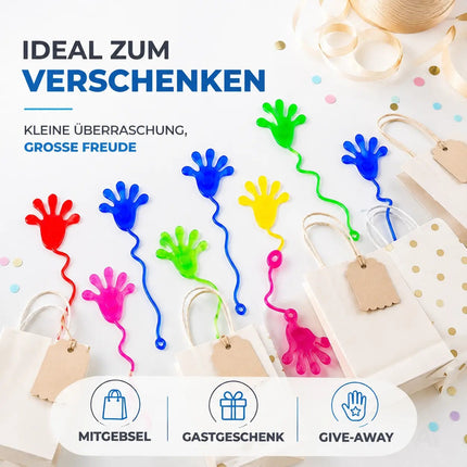 12x Klatschhand Kinder Bunte Glibberhand Mitgebsel - Giveaway -