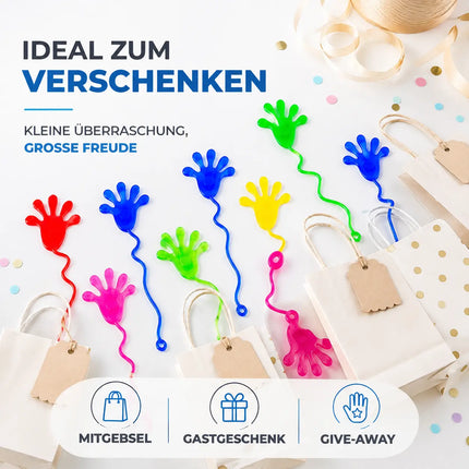 12x Klatschhand Kinder Bunte Glibberhand Mitgebsel - Giveaway -