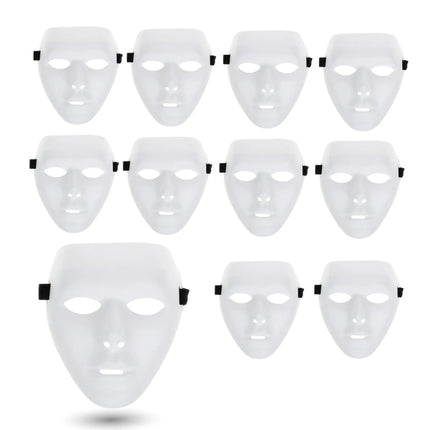 12x Maske weiß - Theatermaske zum bemalen unbemalt basteln