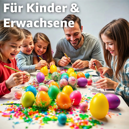 12x Ostereier zum befüllen - Bunte 6 cm Plastikeier Kunststoffeier Überraschungseier zum Öffnen & Füllen an Ostern