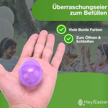 12x Ostereier zum befüllen - Bunte 6 cm Plastikeier Kunststoffeier Überraschungseier zum Öffnen & Füllen an Ostern