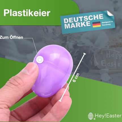 12x Ostereier zum befüllen - Bunte 6 cm Plastikeier Kunststoffeier Überraschungseier zum Öffnen & Füllen an Ostern