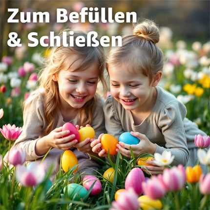 12x Ostereier zum befüllen - Bunte 6 cm Plastikeier Kunststoffeier Überraschungseier zum Öffnen & Füllen an Ostern
